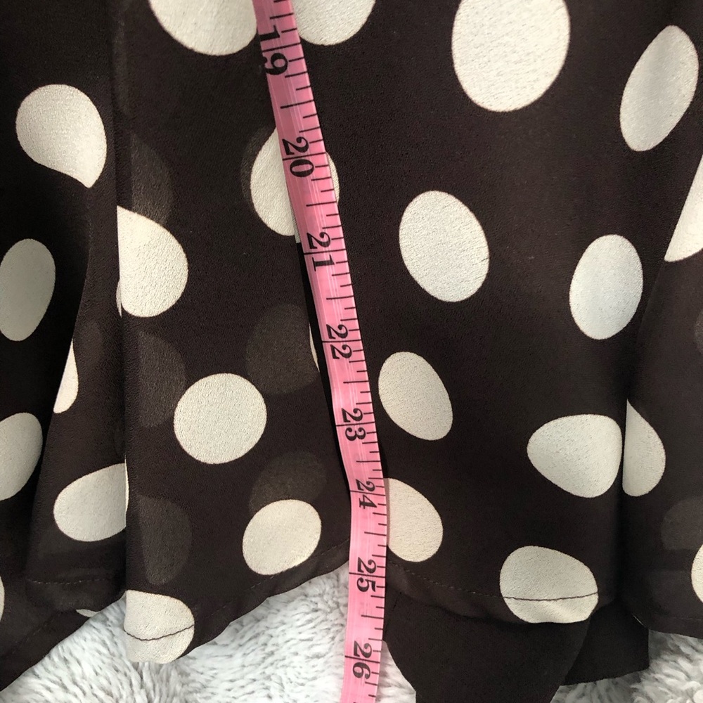 Dress Barn Brown and White Polka Dot Women's Jacket and Skirt Set, Size 12 - Picture 9 of 16